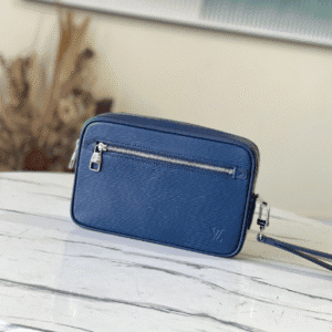 Louis Vuitton Pochette Kasai Clutch Bag - Blue 80090 | Sandra Bags