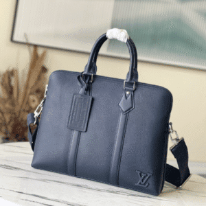 Louis Vuitton Aerogram Leather Briefcase Bag - Blue 79904 | Sandra Bags