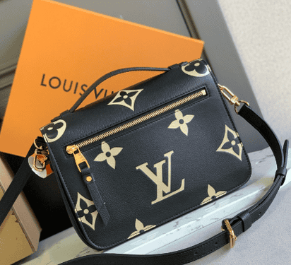 Louis Vuitton Bicolor Monogram Empreinte Pochette Metis Black/Beige 25078 | Sandra Bags - Image 4