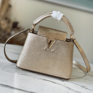 Louis Vuitton Lizard Mini Capucines Handbag - Golden 11547 | Sandra Bags