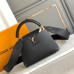Louis Vuitton Black Leather Capucines Mini Bag -  Black 81861 | Sandra Bags