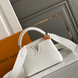 Louis Vuitton Black Leather Capucines Mini Bag -  White 42368 | Sandra Bags