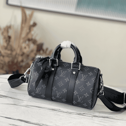 Louis Vuitton Black Flower This Keepall 25 Handbag 36090 | Sandra Bags
