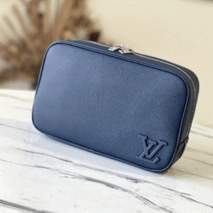 Louis Vuitton Practical Toiletry Leather Clutch - Blue 85537 | Sandra Bags