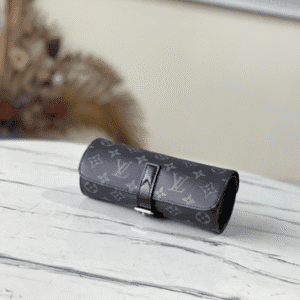 Louis Vuitton 3 Watch Case Monogram Eclipse Canvas - Black 89063 | Sandra Bags