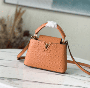 Louis Vuitton Mini Capucines Ostrich Leather Handbag - Brown 75835 | Sandra Bags