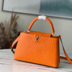 Louis Vuitton Medium Capucines Ostrich Leather Handbag - Orange 15533 | Sandra Bags
