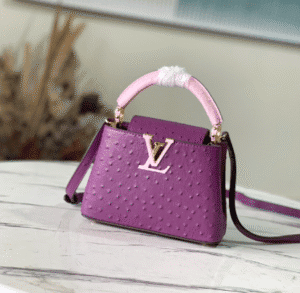 Louis Vuitton Mini Capucines Ostrich Leather Handbag - Purple 58101 | Sandra Bags