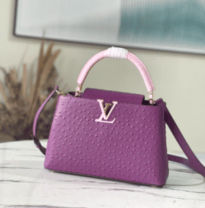 Louis Vuitton Medium Capucines Ostrich Leather Handbag - Purple 85238 | Sandra Bags