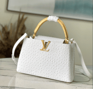 Louis Vuitton Medium Capucines Ostrich Leather Handbag - White 29706 | Sandra Bags