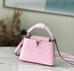 Louis Vuitton Mini Capucines Ostrich Leather Handbag - Pink 17675 | Sandra Bags
