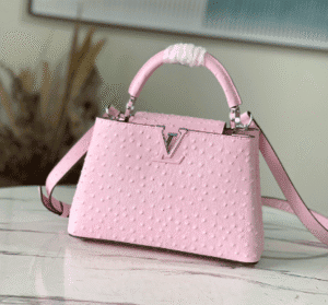 Louis Vuitton Small Capucines Ostrich Leather Handbag - Pink 70711 | Sandra Bags