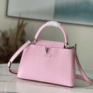 Louis Vuitton Medium Capucines Ostrich Leather Handbag - Pink 20528 | Sandra Bags