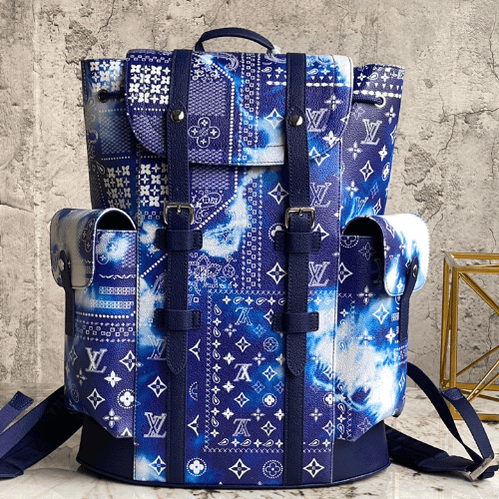 Louis Vuitton Men's Christopher Small Backpack - Blue 74839 | Sandra Bags