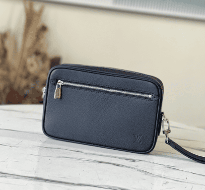 Louis Vuitton KASAI Cross Pattern Clutch - Black 60507 | Sandra Bags