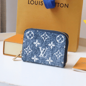 Louis Vuitton Monogram Jacquard Zipper Coin Purse - Blue 18918 | Sandra Bags