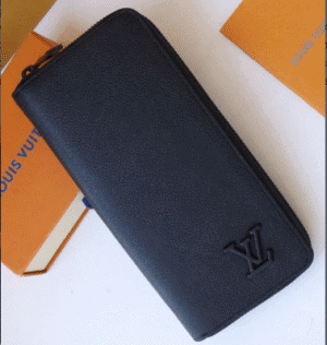 Louis Vuitton Aerogram Leather Zipper Wallet - Black 14330 | Sandra Bags