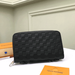 Louis Vuitton Pressed Grid Zippy XL Wallet – Black 82526 | Sandra Bags