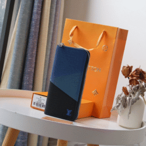 Louis Vuitton Elegant Men's Vertical Zip Wallet - Blue/Black 93796 | Sandra Bags