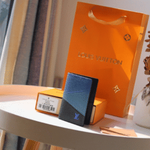 Louis Vuitton Single Pocket Wallet - Black/Blue 59870 | Sandra Bags