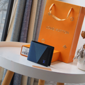 Louis Vuitton Slide Slender Wallet - Blue/Black 23372 | Sandra Bags