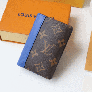 Louis Vuitton Pocket Organizer Blurry Monogram Wallet - Blue 92723 | Sandra Bags