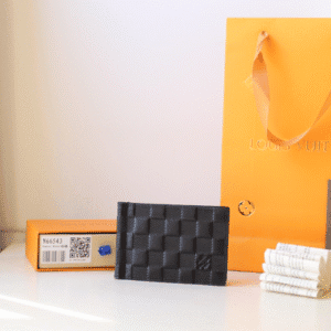 Louis Vuitton Pressed Grid Wallet - Black 71355 | Sandra Bags