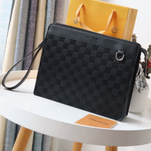 Louis Vuitton Standing Clutch Bag - Black 36312 | Sandra Bags