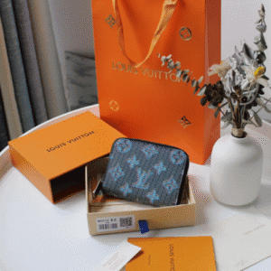 Louis Vuitton Slim Silhouette Small Zippy Coin Purse - Blue 56448 | Sandra Bags