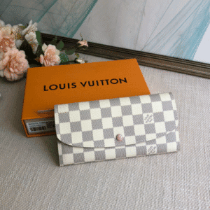 Louis Vuitton Doudou Emilie Wallet - White Grid Pink 56607 | Sandra Bags