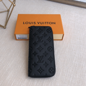 Louis Vuitton Monogram Shadow Zippy Vertical Wallet - Black 46175 | Sandra Bags