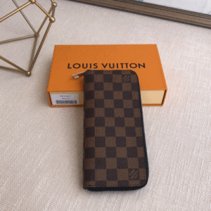 Louis Vuitton Men's Vertical Zip Wallet - Brown 43852 | Sandra Bags