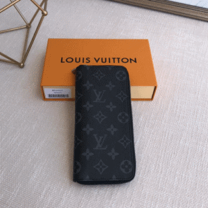 Louis Vuitton Men's Vertical Zip Wallet - Black 69640 | Sandra Bags