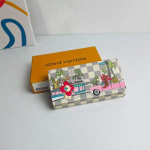 Louis Vuitton White Grid Christmas Style Envelope Wallet 55588 | Sandra Bags