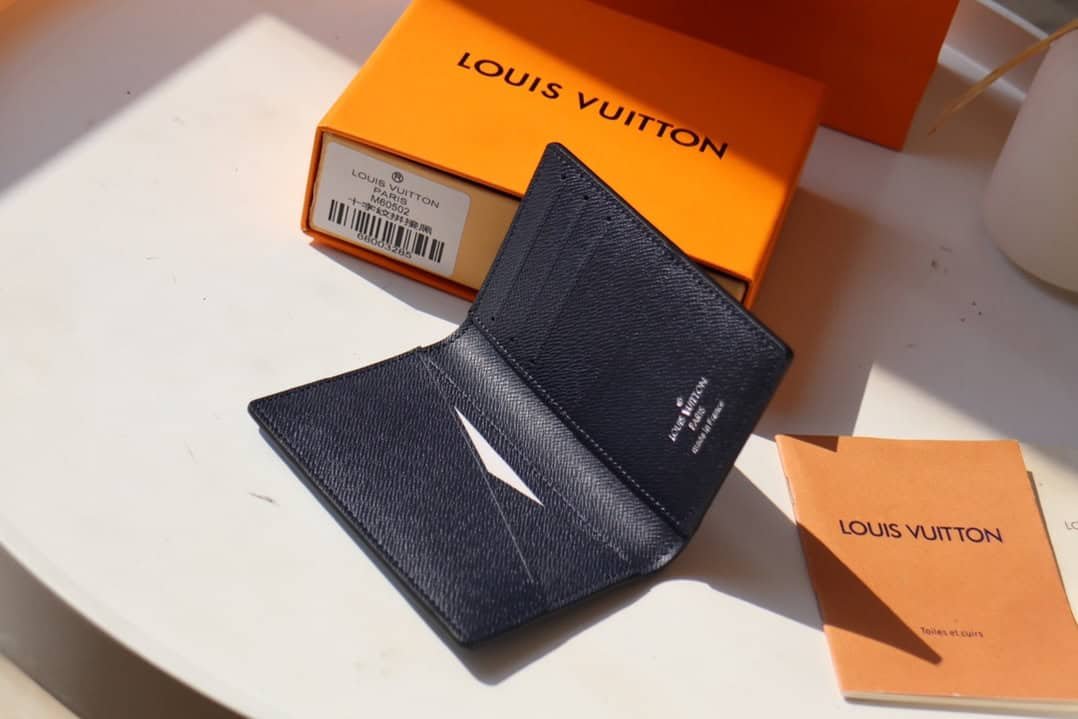 Louis Vuitton Single Pocket Wallet - Black/Blue 59870 | Sandra Bags - Image 4
