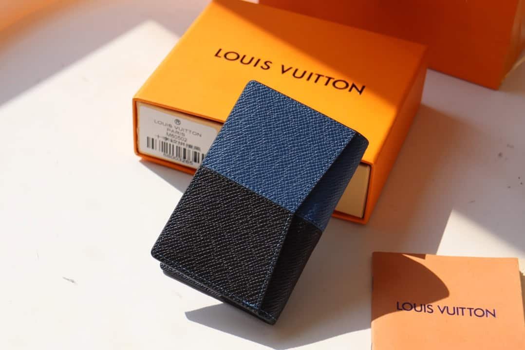 Louis Vuitton Single Pocket Wallet - Black/Blue 59870 | Sandra Bags - Image 2