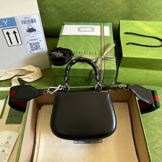 Gucci Bamboo Mini Handbag - Black 49797 | Sandra Bags - Image 4