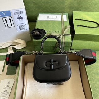 Gucci Bamboo Mini Handbag - Black 49797 | Sandra Bags