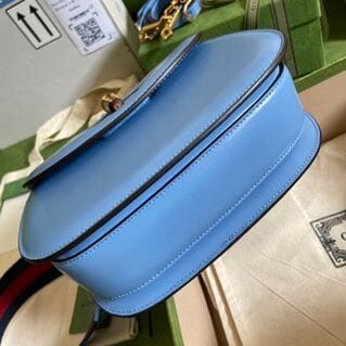 Gucci Leather Bamboo Small Handbag - Blue 90868 | Sandra Bags - Image 3