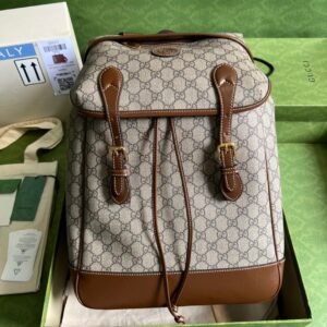 Gucci GG Supreme Monogram Drawstring Backpack 60166 | Sandra Bags