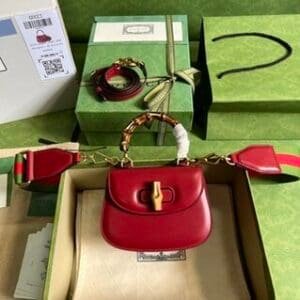 Gucci Bamboo Mini Handbag - Red 16305 | Sandra Bags