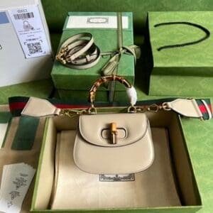 Gucci Bamboo Mini Handbags - Oatmeal 21541 | Sandra Bags