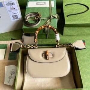 Gucci Bamboo Small Handbag - Oatmeal 44507 | Sandra Bags