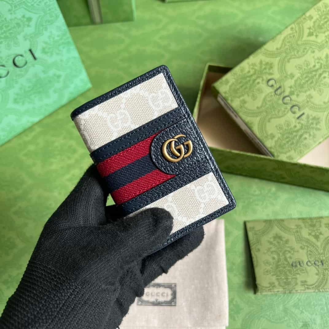 Gucci Ophidia beige and blue Wallet 79177 | Sandra Bags