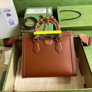 GUCCI Brown Diana Medium Tote Handbag 90305 | Sandra Bags