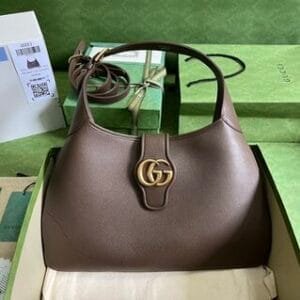 Gucci Cosmogonie Leather Shoulder Bag - Brown 84805 | Sandra Bags