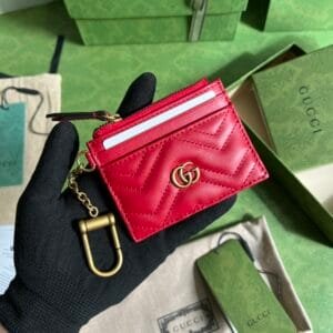 GUCCI - GG MARMONT  RED LEATHER CARDHOLDER 86321 | Sandra Bags