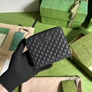 Gucci Micro GG Guccissima Leather Small Bifold Wallet 80789 | Sandra Bags
