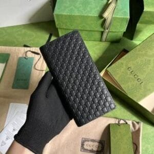 Gucci Mens Bi-Fold Long Wallet - Black 86431 | Sandra Bags