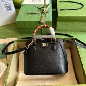 Gucci Diana Bamboo Mini Tote Bag - Black 93266 | Sandra Bags